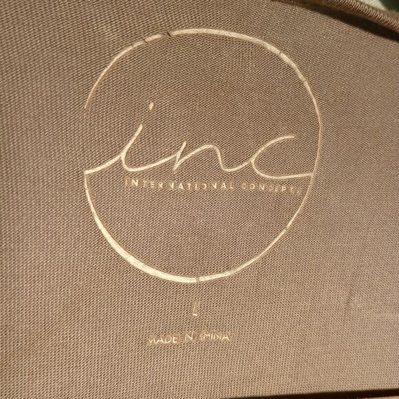 INC International Concepts Taupe Cold Shoulder Sequin  Top – Women’s Size L - Picture 3 of 4